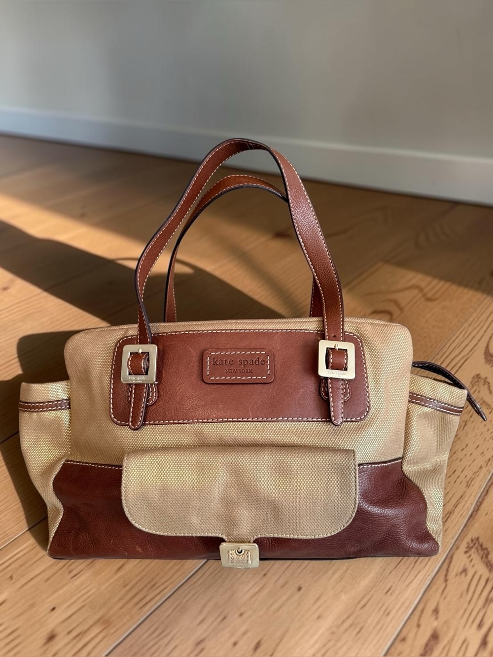 🤎✨ Kate Spade New York Stevie Canvas & Leather Shoulder Bag ✨🤎